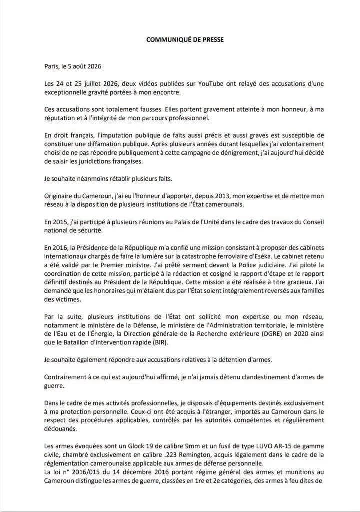 Affaire Effoudou : Sani Mouhamadou saisit la justice française pour diffamation
