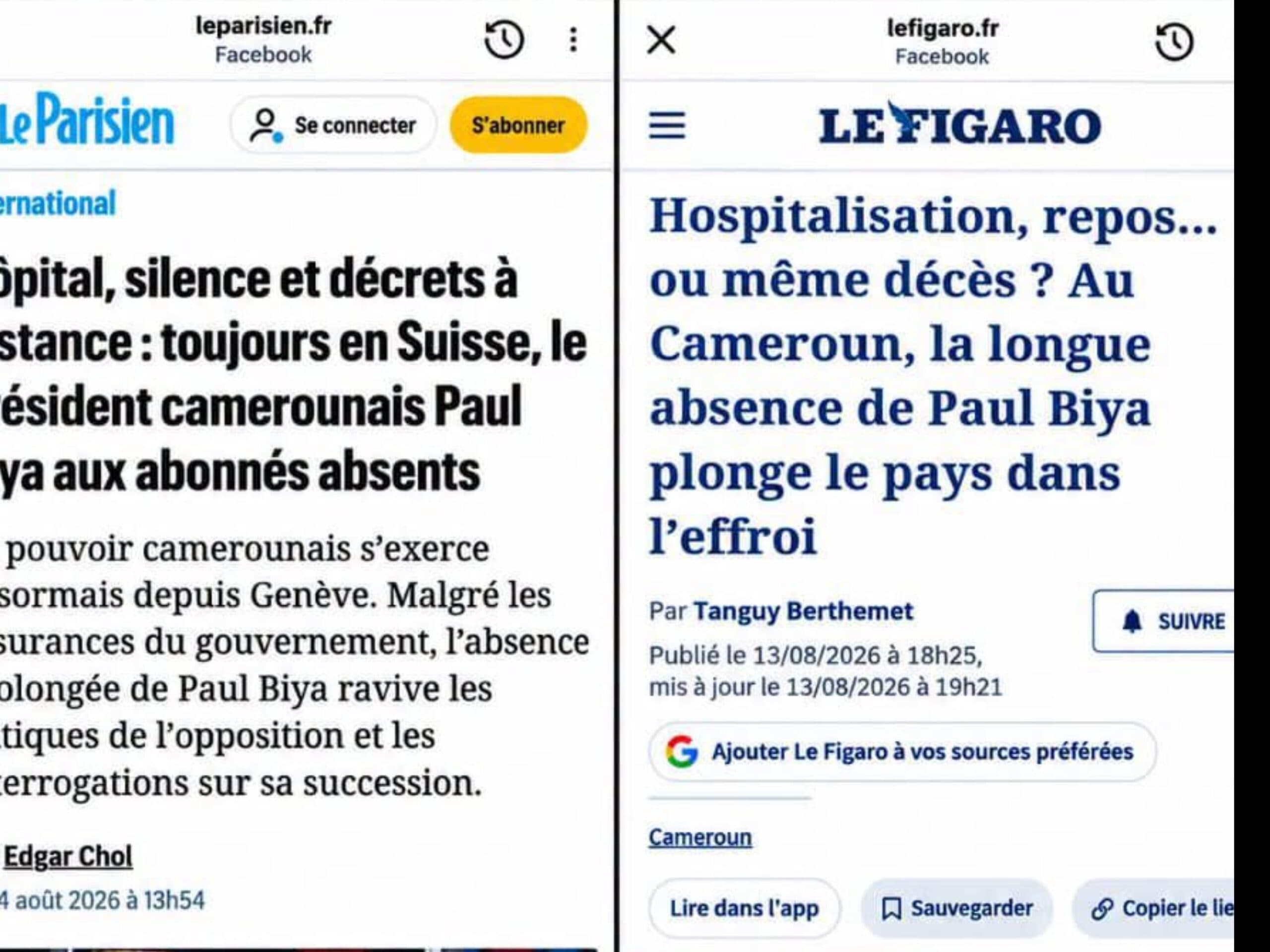 Black-out autour du séjour du président Biya en Europe : la presse française aux abois