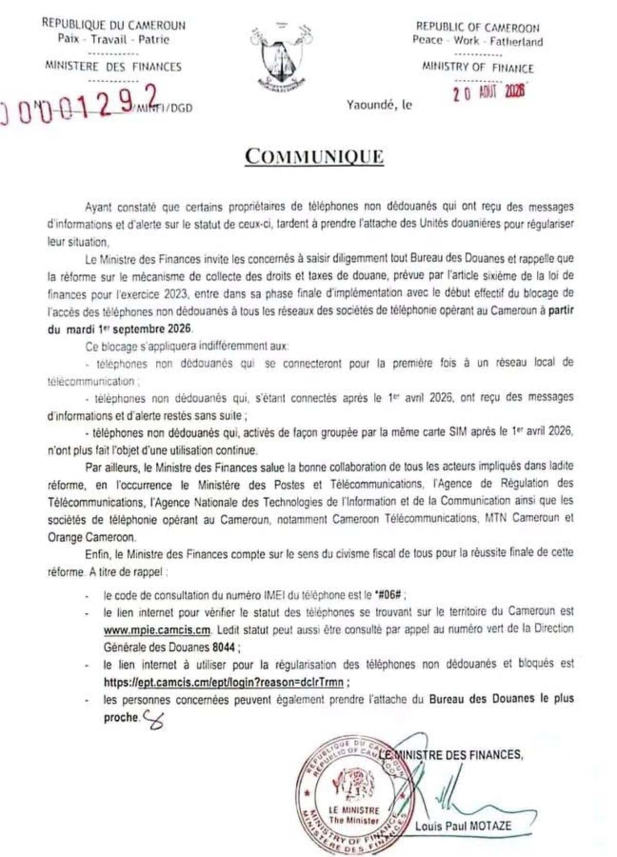 Cameroun : dès le 1er septembre, les téléphones non dédouanés seront coupés des réseaux