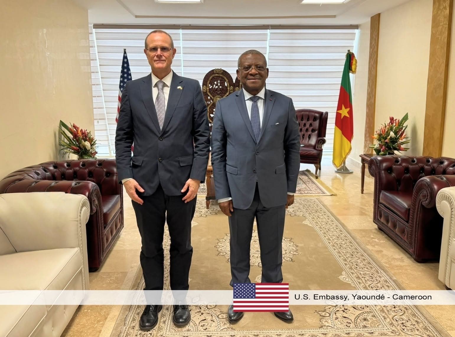 Dion Ngute reçoit le chargé d’affaires de l’Ambassade des Etats-Unis au Cameroun