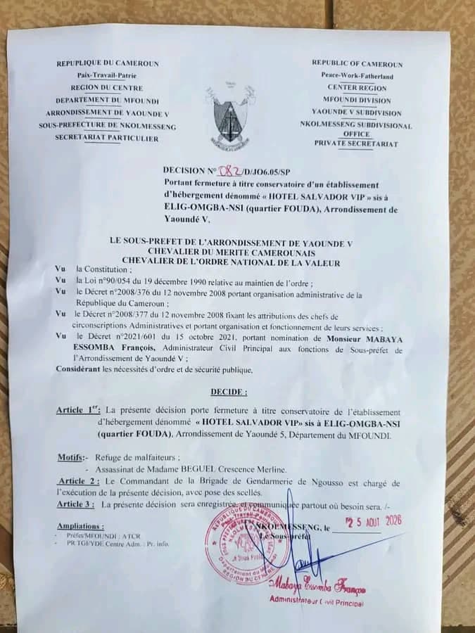 Meurtre à l’hôtel Salvador : de nouvelles révélations sur la mort de Beguel Crescence Merline